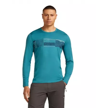 Icebreaker M's Merino 200 Oasis LS Crewe Thermal Top Elevation Line