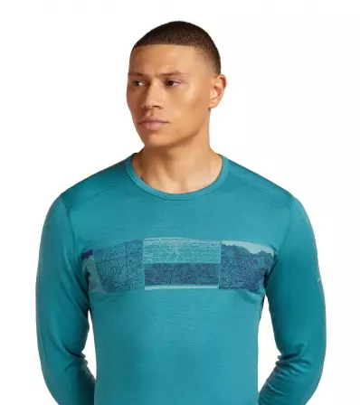 Icebreaker M's Merino 200 Oasis LS Crewe Thermal Top Elevation Line